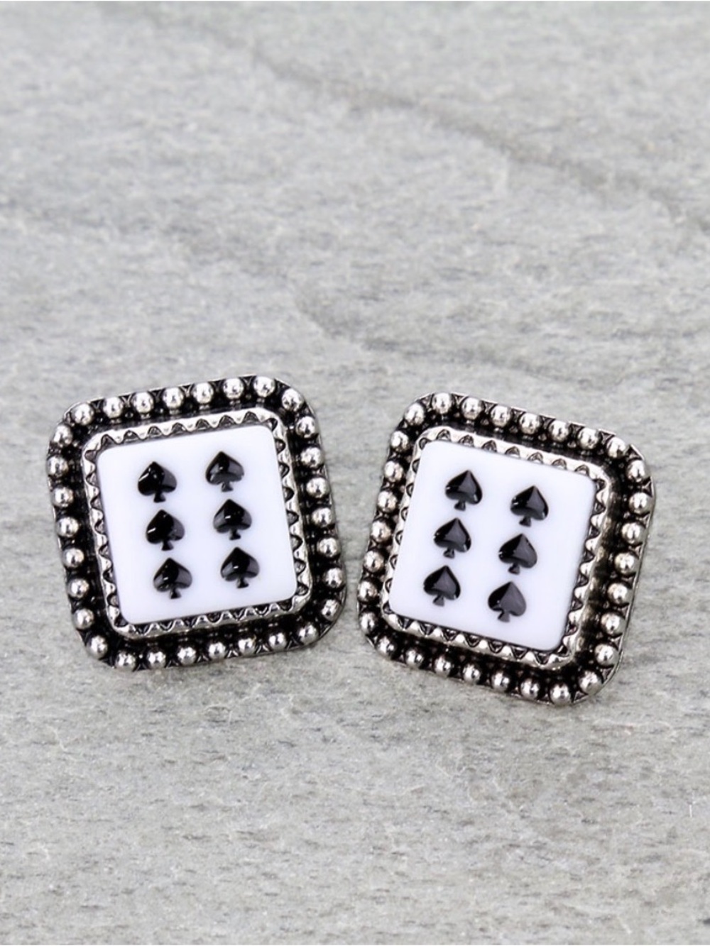 Spade Dice Stud Earrings